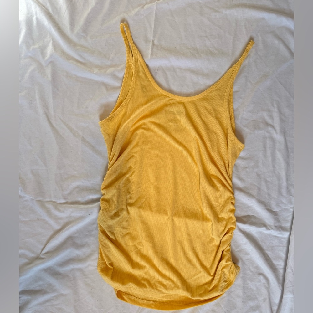 Torrid Super Soft Rib Ruched Tank Top Yellow Size 1 - Picture 2 of 3